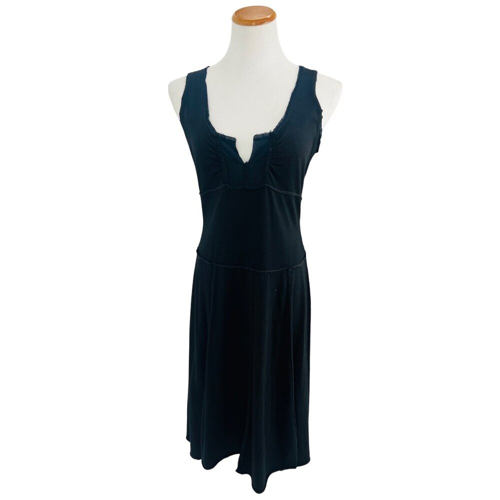 Free People Black Sleeveless V-Neck & Open Back w/Tie Detail Raw Hem Dress - Picture 8 of 13